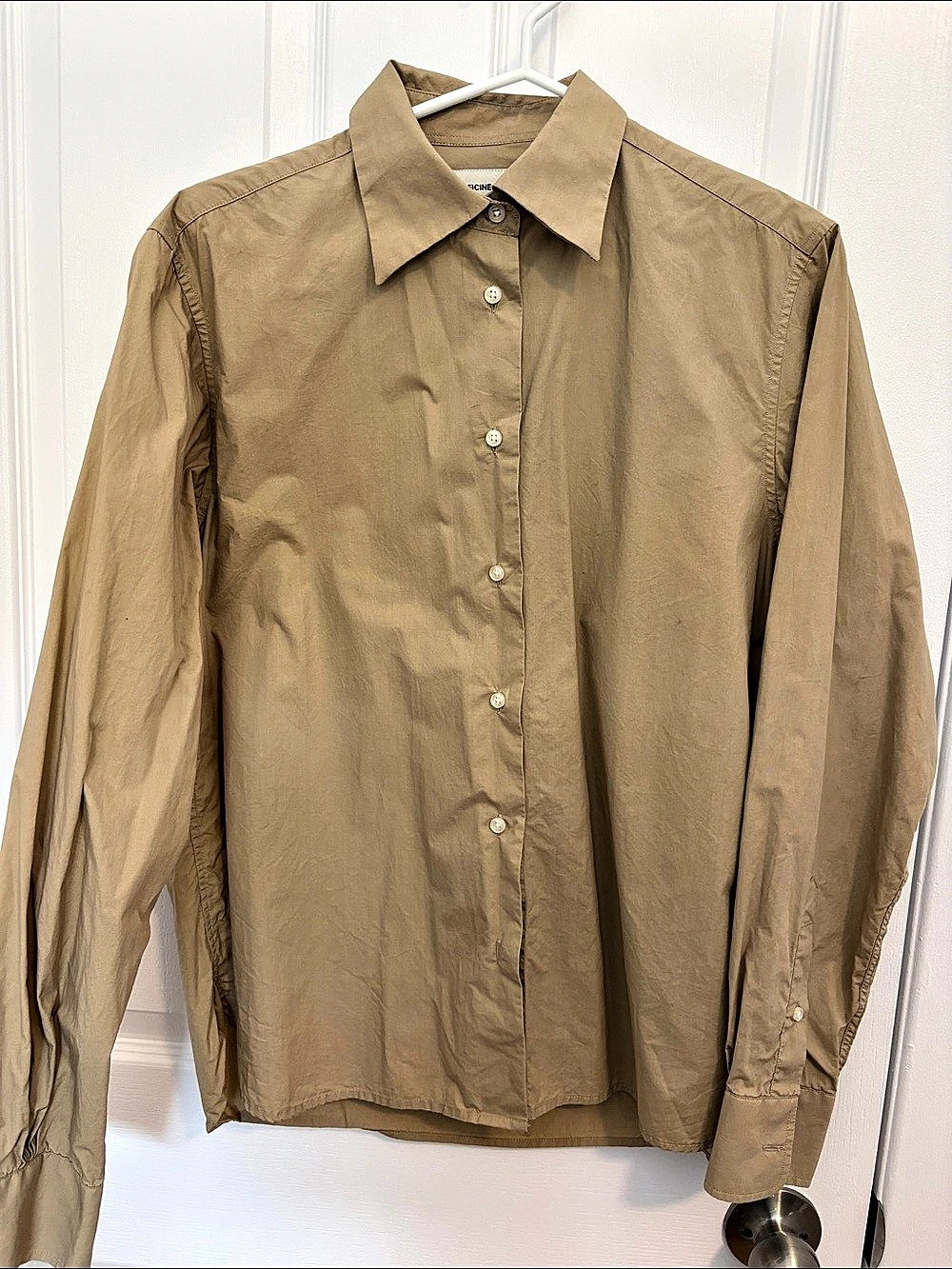 Officine Générale poplin shirt in sand XL